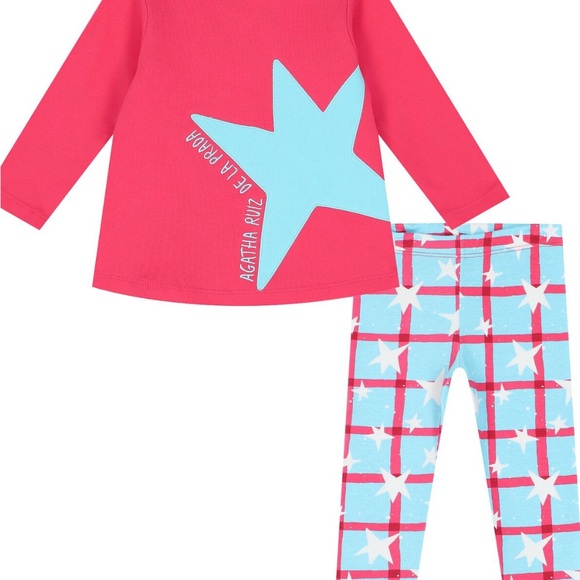 Agatha Ruiz De La Prada Red and Blue Star Pajama Set - Picture 1 of 3